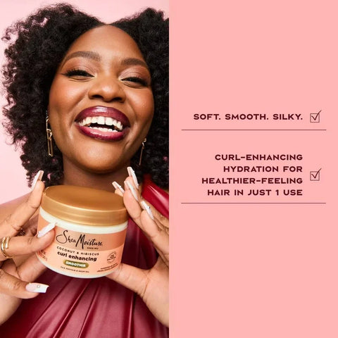 SheaMoisture Coconut and Hibiscus Curl & Shine Conditioner 13 fl oz + Curl Enhancing Smoothie For Thick Curly Hair + 12 oz