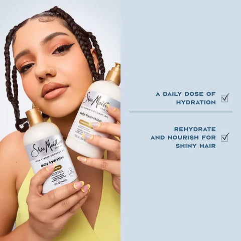 SheaMoisture Virgin Coconut Oil Shampoo Daily Hydration - 13 fl oz: Paraben-Free, Sulfate-Free, Liquid, All Hair Types