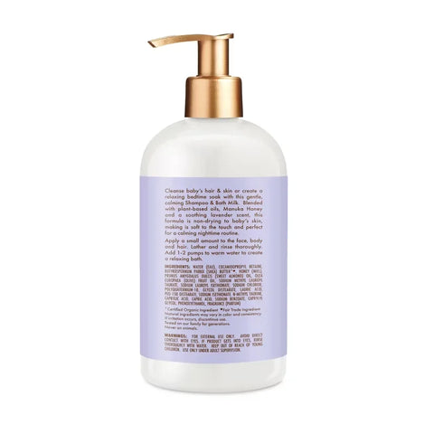 SheaMoisture Baby Manuka Honey & Lavender Pump Nighttime Shampoo & Bath Milk for Delicate Hair & Skin - 13 fl oz