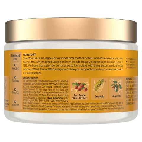 SheaMoisture Raw Shea Butter Moisturizing Hair Mask - 11.5oz: Cream, For Textured & All Hair Types, Daily & Weekly Use