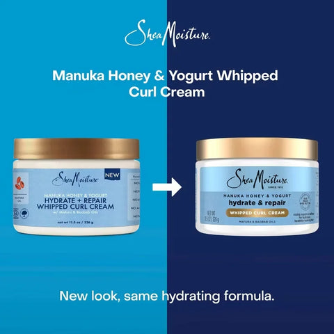 SheaMoisture Manuka Honey + Yogurt Hydrate + Repair Whipped Curl Cream - 11.5oz: Moisturizing, Strengthening, Paraben-Free, Sulfate-Free