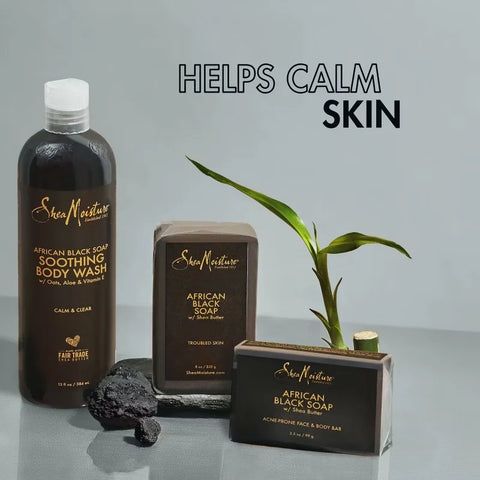 SheaMoisture African Black Soap Original Scent Face and Body Bar Soap - 3.5oz: Moisturizing, Contains Tea Tree Oil