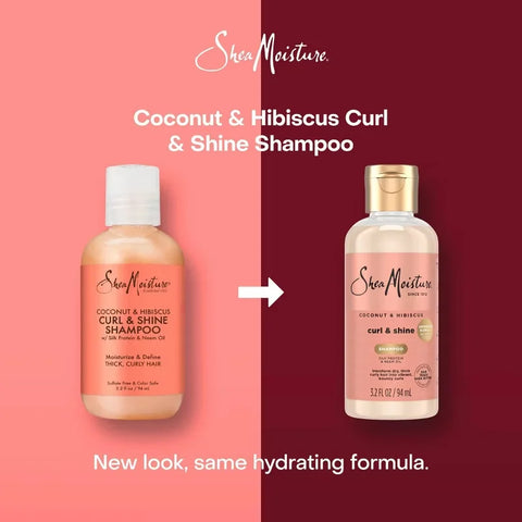 SheaMoisture Coconut and Hibiscus Curl and Shine Shampoo - 13 fl oz: For Curly Hair, Paraben-Free, Sulfate-Free, Liquid
