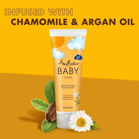 SheaMoisture Baby Lotion Raw Shea + Chamomile + Argan Oil Calm & Comfort for All Skin Types - 8 fl oz