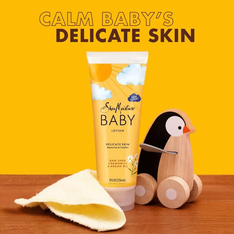 SheaMoisture Baby Lotion Raw Shea + Chamomile + Argan Oil Calm & Comfort for All Skin Types - 8 fl oz