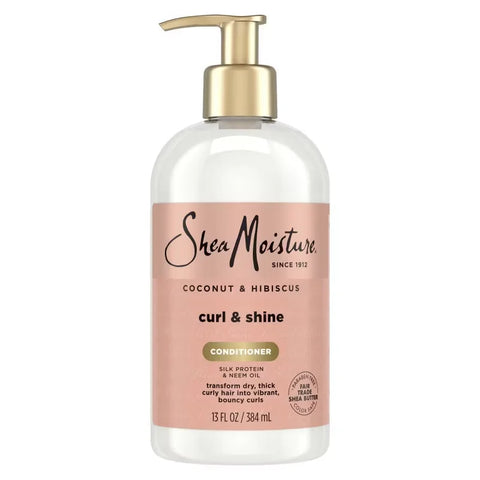 SheaMoisture Coconut and Hibiscus Curl & Shine Conditioner - 13 fl oz: Paraben-Free, Sulfate-Free, For Curly Hair