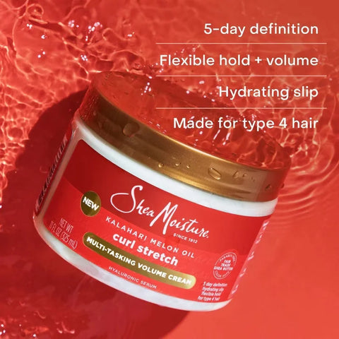 SheaMoisture Curl Stretch Multi-Tasking Volume Cream Kalahari Melon Oil & Marula Oil Infused with Hyaluronic Serum for Type 4 Hair - 11 fl oz