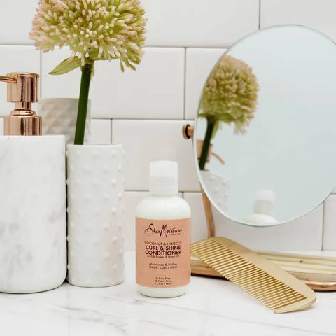 SheaMoisture Coconut and Hibiscus Curl & Shine Conditioner - 13 fl oz: Paraben-Free, Sulfate-Free, For Curly Hair
