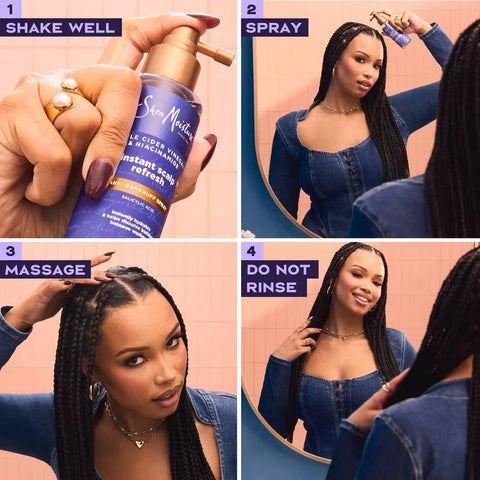SheaMoisture Anti-Dandruff Spray - Apple Cider Vinegar & Niacinamide - 4 fl oz: Deep Hydration, Soothing, Nourishing, Dry Hair