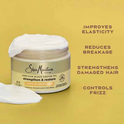 SheaMoisture Jamaican Black Castor Hair Oil Reparative Leave-In Conditioner - 11.5 fl oz: Curly Dry Hair, Paraben-Free, Peppermint Scent