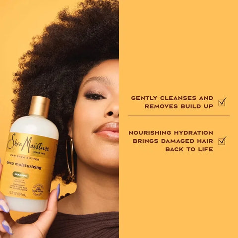 SheaMoisture Raw Shea Butter Deep Moisturizing Shampoo - 13 fl oz: Nourishes Textured & Curly Hair, No Sulfates