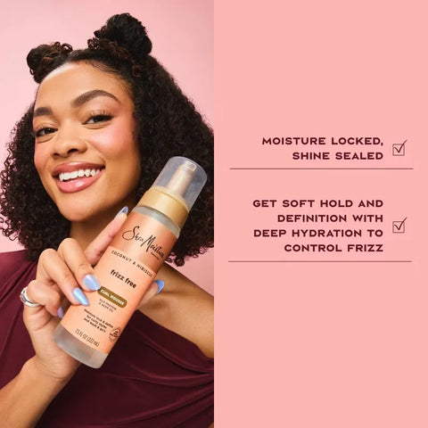 SheaMoisture Coconut and Hibiscus Frizz-Free Curl Mousse - 7.5 fl oz: Shine Enhancing, Sulfate-Free, Daily Use