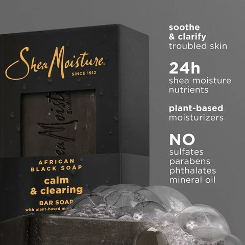 SheaMoisture African Black Bar Soap - 8oz: Moisturizing, Basic Cleansing, For Normal Skin