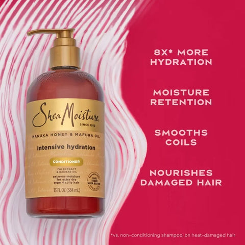 SheaMoisture Manuka Honey & Mafura Hair Oil Intensive Hydration Conditioner - 13 fl oz: Moisturizing for Dry, Coarse Textured Hair, Paraben-Free