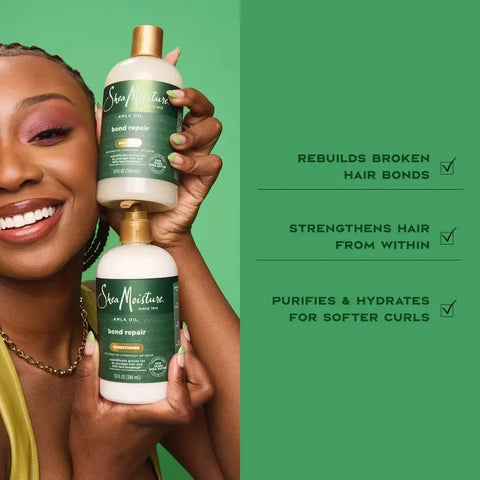 SheaMoisture Bond Repair Shampoo - 13 fl oz: Strengthening, For Dry Hair, Liquid Formula