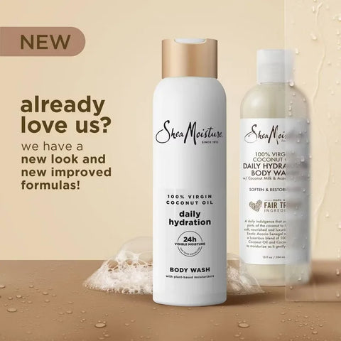 SheaMoisture Body Wash Daily Hydration - 100% Virgin Coconut Oil with Coconut Milk & Glycerin - 18 fl oz
