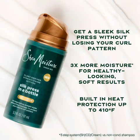 SheaMoisture Silk Press In a Bottle - Prep Cream - 3.3 fl oz: For Curly Hair, Moisturizing, Mandarin, Bergamot