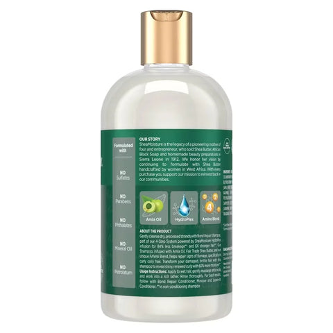 SheaMoisture Bond Repair Shampoo - 13 fl oz: Strengthening, For Dry Hair, Liquid Formula