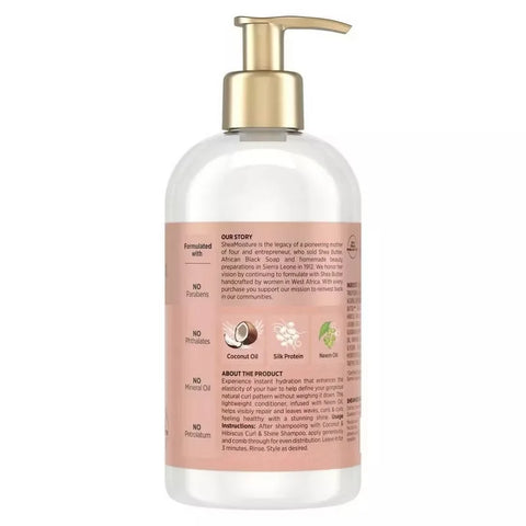 SheaMoisture Coconut and Hibiscus Curl & Shine Conditioner 13 fl oz + Curl Enhancing Smoothie For Thick Curly Hair + 12 oz