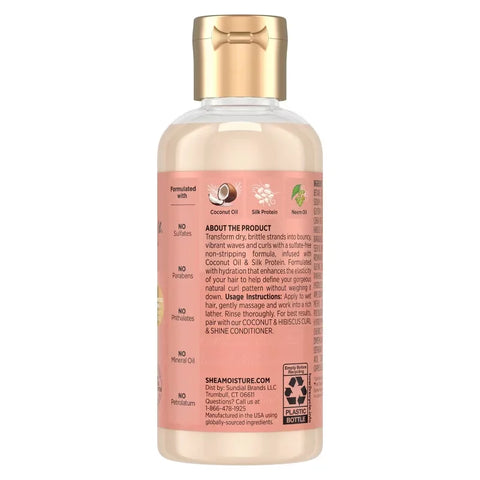 SheaMoisture Coconut and Hibiscus Curl and Shine Shampoo - 13 fl oz: For Curly Hair, Paraben-Free, Sulfate-Free, Liquid