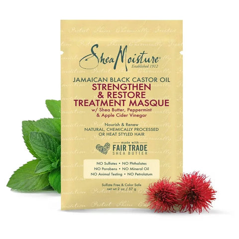 SheaMoisture Jamaican Black Castor Oil Strengthen & Restore Hair Mask - 11.5oz: Deep Hydration, Textured Hair, Damage Repair, Daily Use