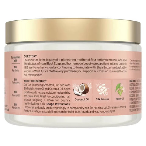 SheaMoisture Coconut and Hibiscus Curl & Shine Conditioner 13 fl oz + Curl Enhancing Smoothie For Thick Curly Hair + 12 oz