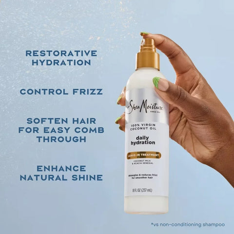 SheaMoisture 100% Virgin Coconut Oil Leave In Conditioner - 8 fl oz: Moisturizing, Detangling, Dry Hair, Paraben-Free
