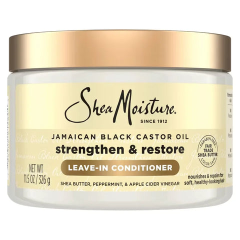 SheaMoisture Jamaican Black Castor Hair Oil Reparative Leave-In Conditioner - 11.5 fl oz: Curly Dry Hair, Paraben-Free, Peppermint Scent