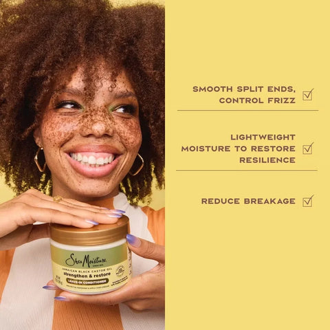 SheaMoisture Jamaican Black Castor Hair Oil Reparative Leave-In Conditioner - 11.5 fl oz: Curly Dry Hair, Paraben-Free, Peppermint Scent