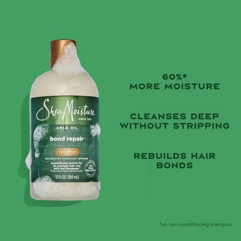 SheaMoisture Bond Repair Shampoo - 13 fl oz: Strengthening, For Dry Hair, Liquid Formula