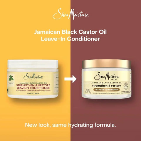 SheaMoisture Jamaican Black Castor Hair Oil Reparative Leave-In Conditioner - 11.5 fl oz: Curly Dry Hair, Paraben-Free, Peppermint Scent