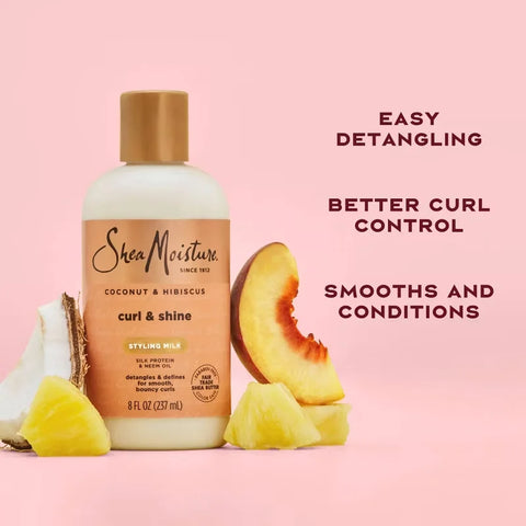 SheaMoisture Coconut & Hibiscus Curl & Style Milk For Thick Curly Hair - 8 fl oz: Paraben-Free Cream with Shea Butter