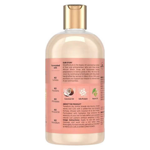SheaMoisture Coconut and Hibiscus Curl and Shine Shampoo - 13 fl oz: For Curly Hair, Paraben-Free, Sulfate-Free, Liquid