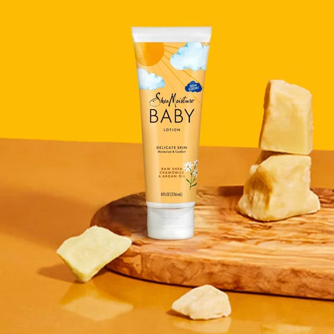 SheaMoisture Baby Lotion Raw Shea + Chamomile + Argan Oil Calm & Comfort for All Skin Types - 8 fl oz
