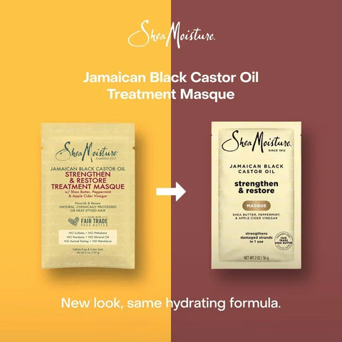 SheaMoisture Jamaican Black Castor Oil Strengthen & Restore Hair Mask - 11.5oz: Deep Hydration, Textured Hair, Damage Repair, Daily Use