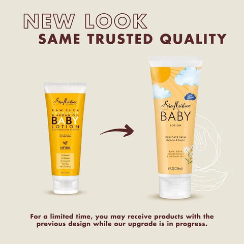 SheaMoisture Baby Lotion Raw Shea + Chamomile + Argan Oil Calm & Comfort for All Skin Types - 8 fl oz